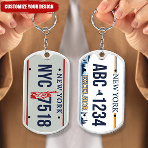 Personalized Keychain Custom New York License Plate Metal