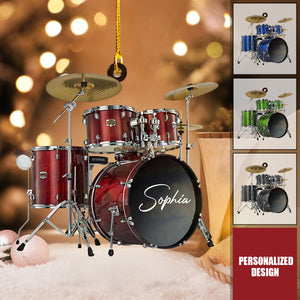 Custom Drum Ornament, Personalized Drum Xmas Ornament, Xmas Gifts For Drummer