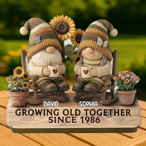 Grow Old Together-Personalized Wooden Plaque, Gift For Couple