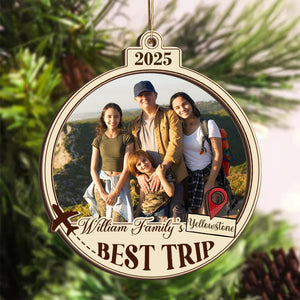Personalized Family Best Trip Ornament, Gift for Traveler
