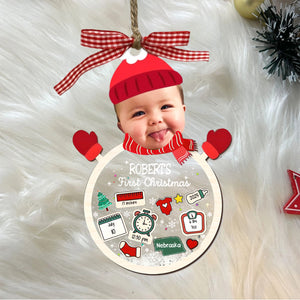 Custom Baby's First Christmas Acrylic Ornament With Photo