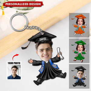 Personalized Funny Face Class of 2025 Graduation Acrylic Keychain