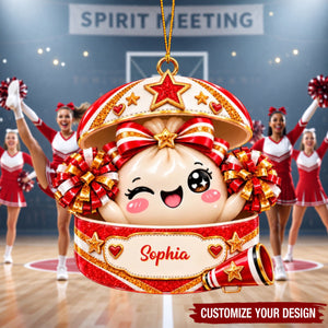 Personalized Cheer Girl Christmas Ornament, Custom Cheer Team Ornament