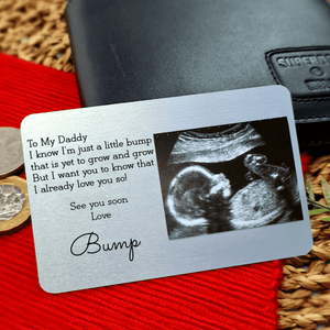 Metal Wallet Card - Love Bump - I Know I’m Just a Little Bump That Is Yet To Grow And Grow