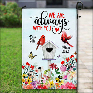 Cardinal Birdhouse Memorial We Are Always With You Personalized Garden House Flag