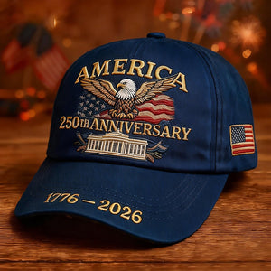 Bald Eagle US Flag America 250th Birthday Baseball Cap