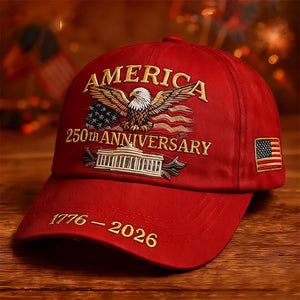 Bald Eagle US Flag America 250th Birthday Baseball Cap