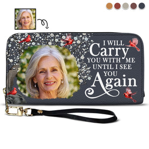 Custom Photo I'll Carry You - Personalized Leather Long Wallet