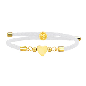 Personalized A-Z Initial Bracelet - Adjustable Colored Heart Bracelet