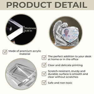 Personalized Angel Heart Acrylic Plaque, Memorial Gift