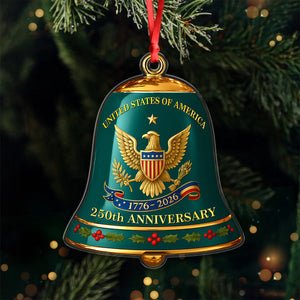 United State Of America 250th Anniversary Bell Acrylic Ornament