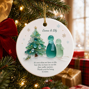 Custom Sea Glass Ceramic Ornament, Christmas Tree Decor