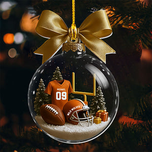 Personalized Football Transparent Ornament-Gift For Football Lovers