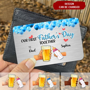 Our First Father's Day Together - Personalized Aluminum Wallet Card