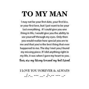 To My Man -I Love You Forever & Always Morse Code Bracelet