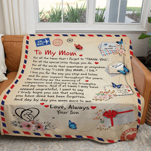 To My Mom - Personalized Giant Post Card Blanket