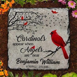 Personalized Cardinals Appear When Angels Are Near Memorial Stone