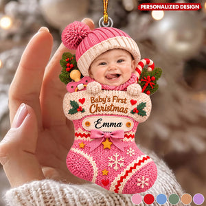 Personalized Baby’s First Christmas Ornament, Custom Photo Newborn Christmas Gift