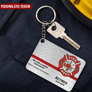 Personalized Firefighter Custom Department & Name Keychain