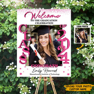 Class Of 2024 - Personalized Custom Photo Graduation Party Welcome Sign