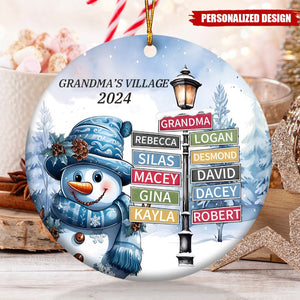 Personalized Christmas Snowman Ornaments for Grandma