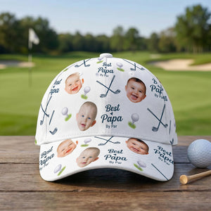 Best Dad By Par Custom Photo Golf Cap, Father's Day Gift For Golf Lover