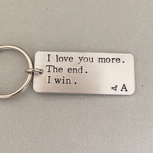 I Love You More - Personalized Couple Initial Keychain