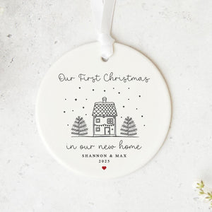 Personalised Our First Christmas in Our New Home Bauble- Housewarming Keepsake