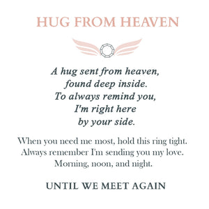 Personalized Hug From Heaven Memorial Angel Wings Ring