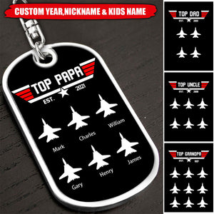Personalized Top Papa Aluminum Keychain,Father's Day Gift