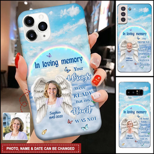 Upload Photo Family Loss In Loving Memory Rainbow Angel Wings Customized Gift Memorial Phone case