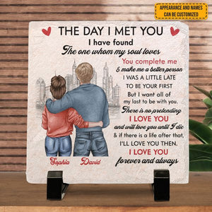 I Love You And Will Love You Until I Die - Couple Personalized Custom Square Shaped Stone With Stand