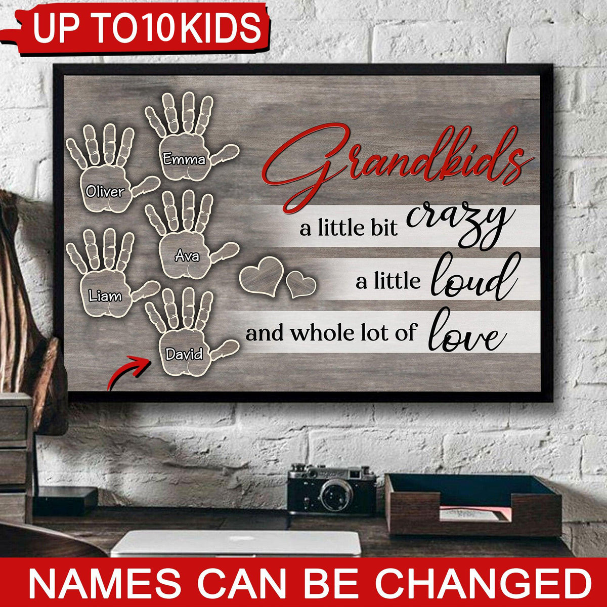 Whole lot of love-Personalized Canvas-Gift For Grandma,Nana,Grandparents