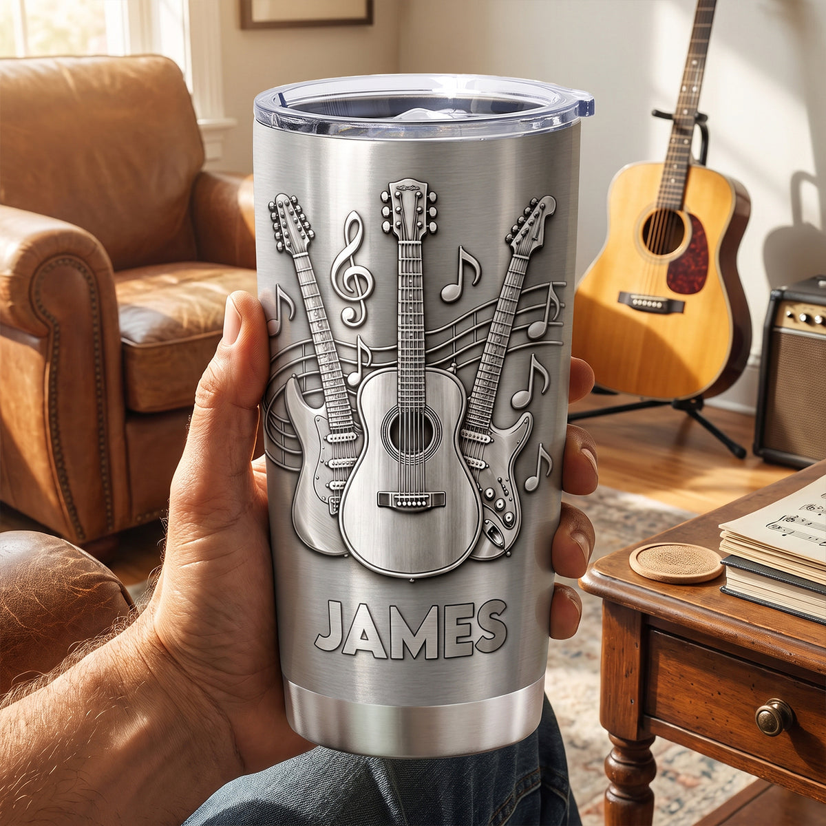 A Gift For The One Who Lets Every Chord Tell Their Story - Personalized Guitar Tumbler