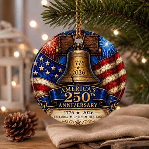 America 250th Anniversary Ornament, Patriotic Christmas Tree Decor