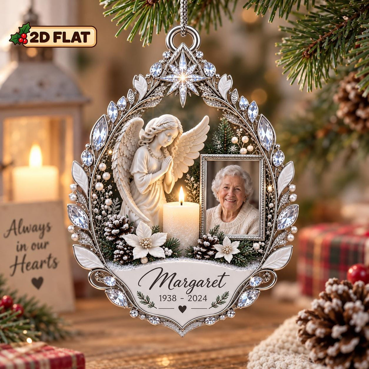 Personalized Guardian Angel Memorial Ornament, Custom Photo Acrylic Keepsake