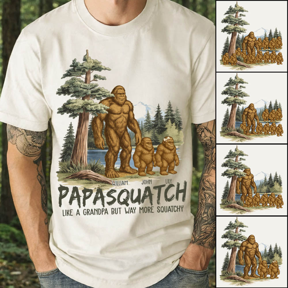 Custom Papasquatch, Like A Grandpa, Just Way More Squatchy Vintage Shirt