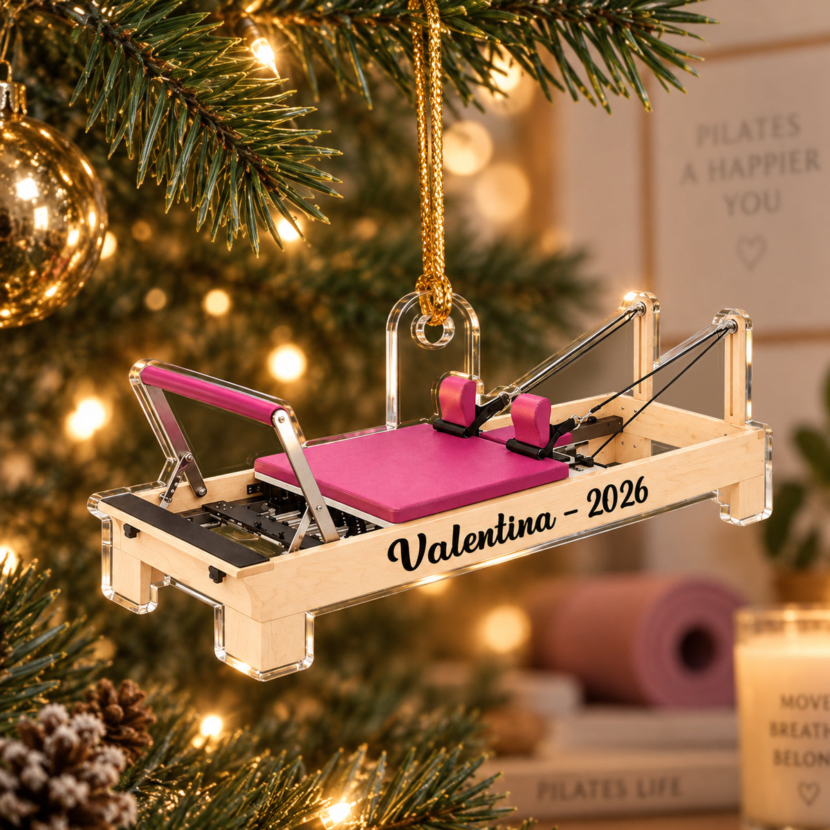 Personalized Pilates Equipment Acrylic Ornament - Christmas Gift for Pilates Lovers