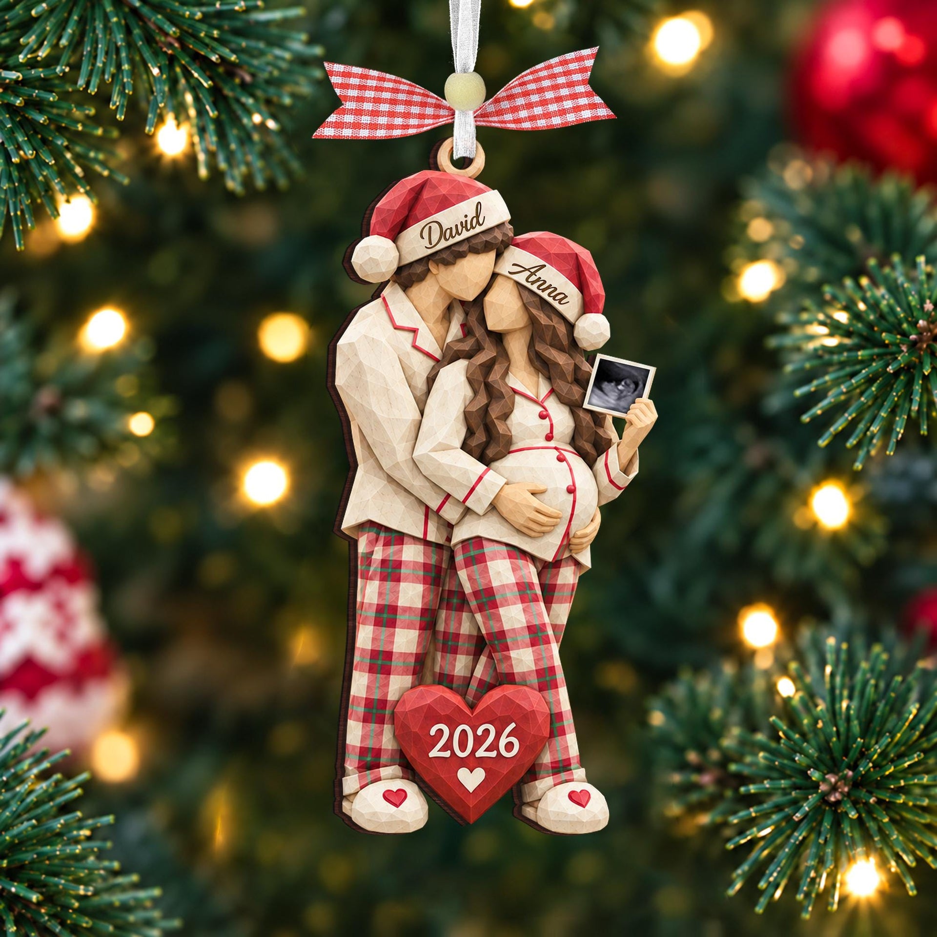 Custom Ultrasound Photo Pregnancy Ornament, Expecting Parents Gift