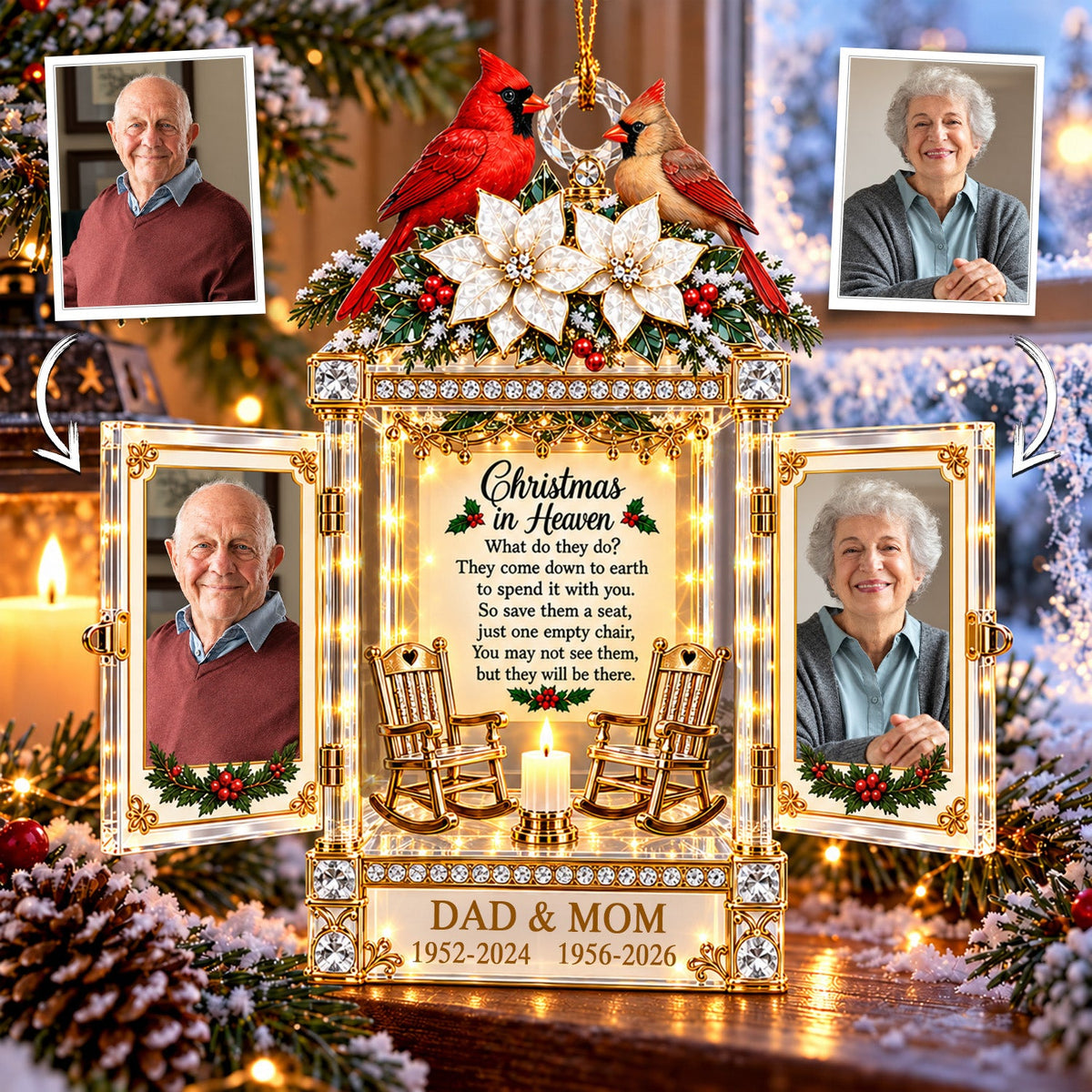 Christmas In Heaven - Personalized Memorial Ornament For Christmas