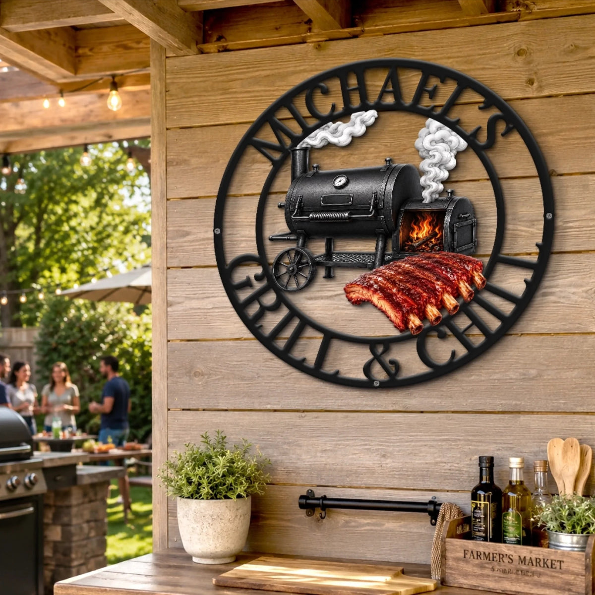 Custom BBQ Shaped Metal Sign - Personalized Grilling Gifts For BBQ Lovers