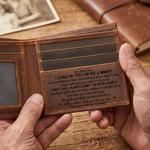 Gift for My Dear Son Leather Thin Wallet