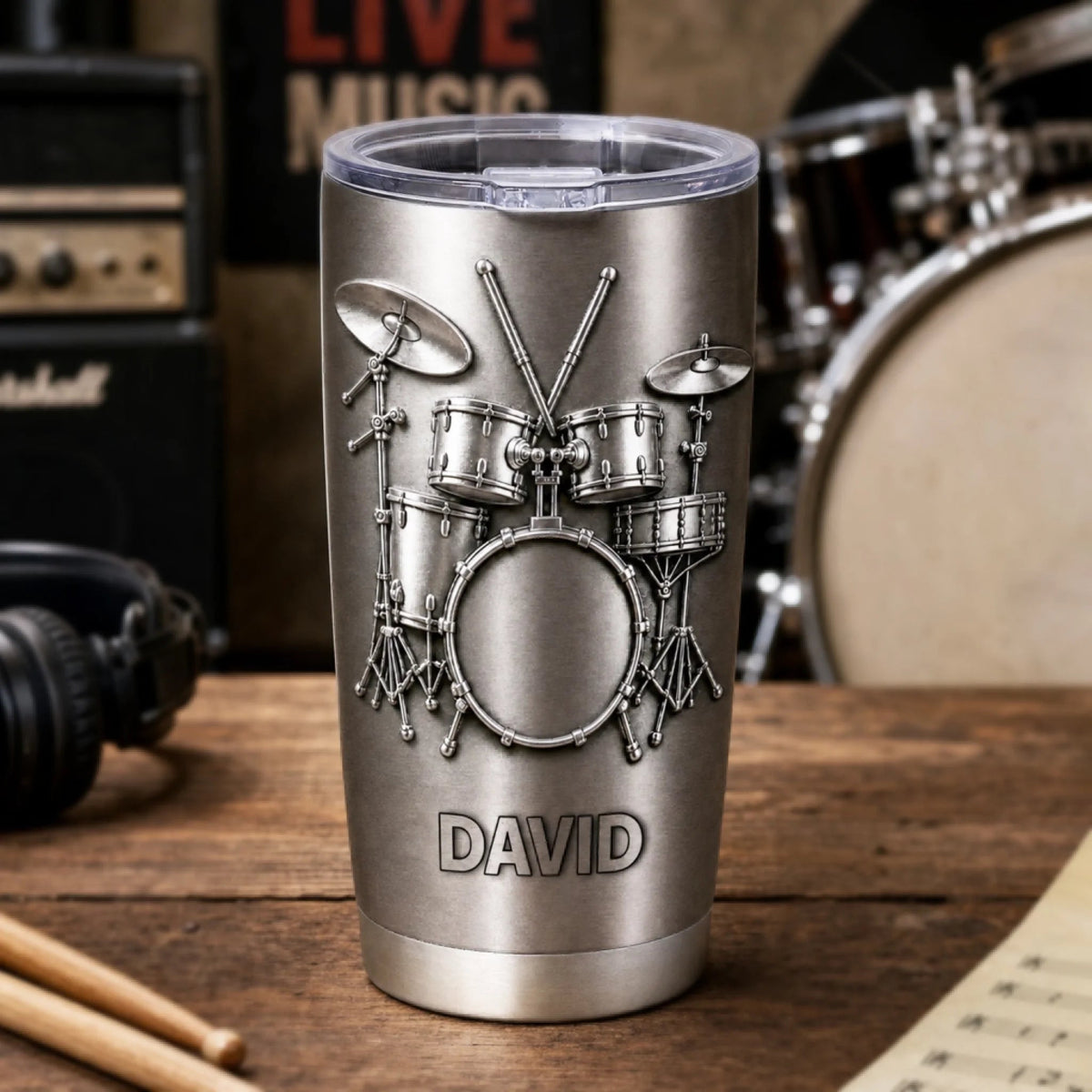 Drums Are My Therapy – Personalized Tumble Drum Lovers Gift