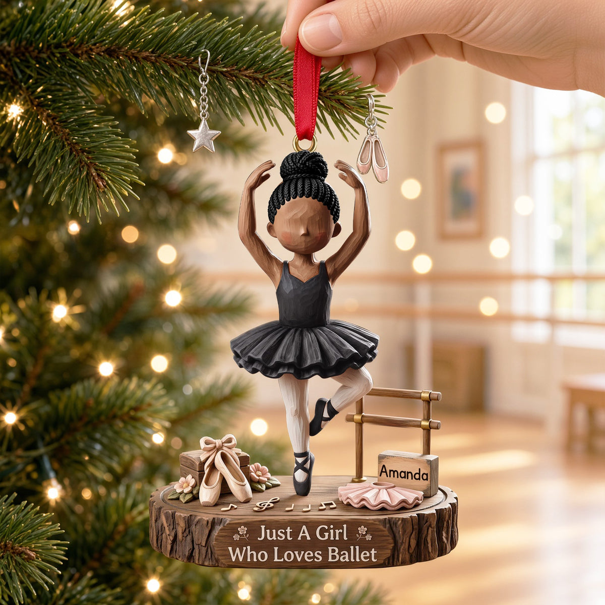 Personalized Ballet Girl Acrylic Ornament - Christmas Gifts For Ballet Lovers