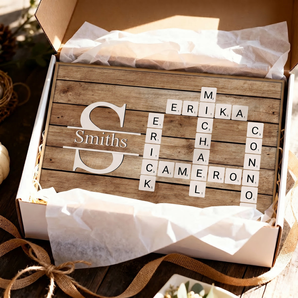 Personalized Family Name Crossword Canvas Poster