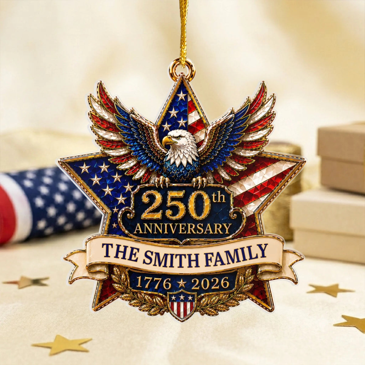 American Pride Lives On - Personalized 250th Anniversary Family Ornament