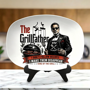 Grillfather Fathers Day Platter, BBQ Dad Serving Tray