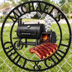 Custom BBQ Shaped Metal Sign - Personalized Grilling Gifts For BBQ Lovers