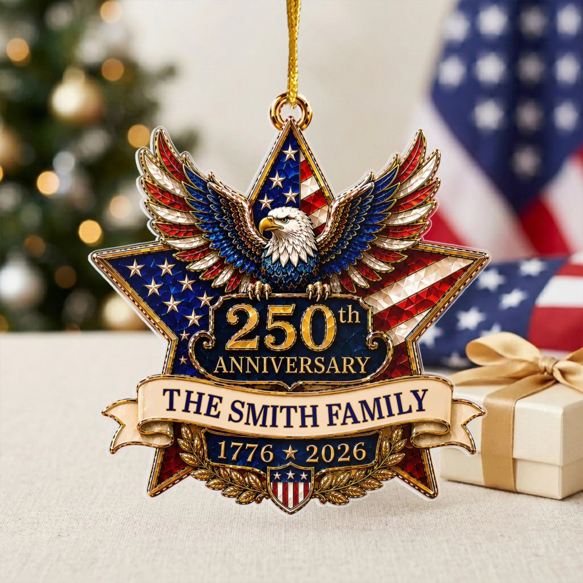 American Pride Lives On - Personalized 250th Anniversary Family Ornament