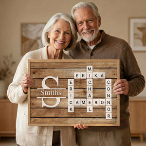 Personalized Family Name Crossword Canvas Poster
